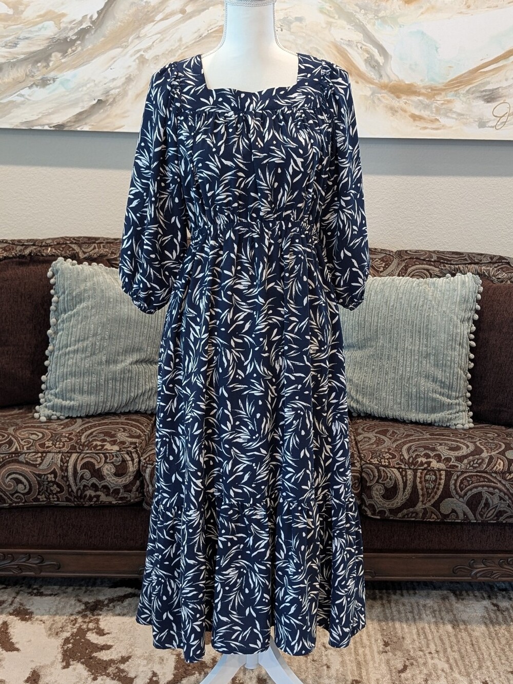 Navy and White Dress